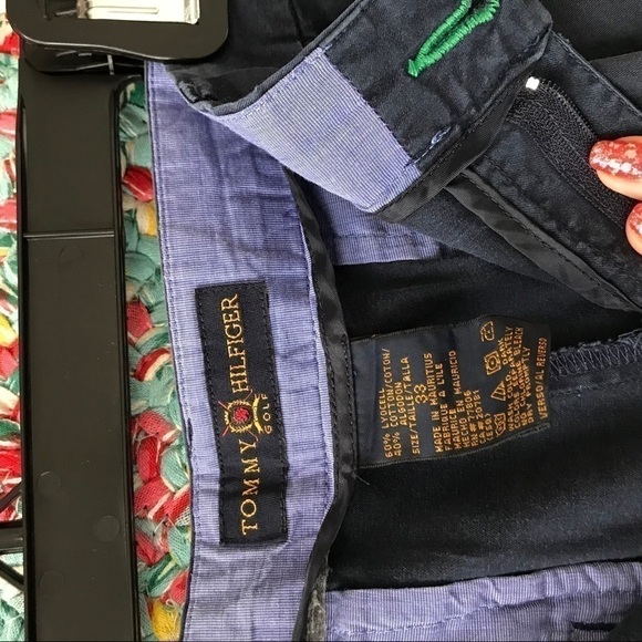 T. HILFIGER VINTAGE Navy Blue Pleated Shorts Sz 33 - Picture 11 of 12